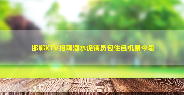 邯郸KTV招聘酒水促销员包住包机票今段